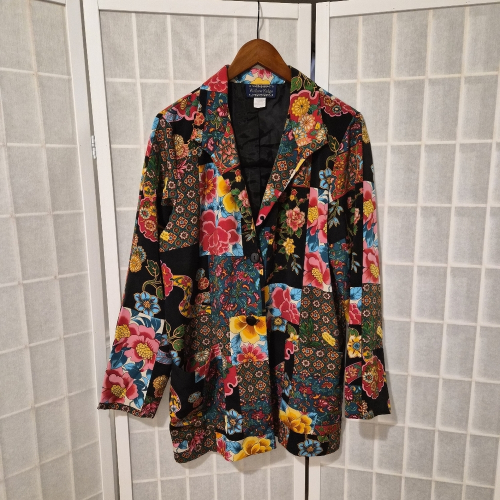Vintage Patchwork Printed Eclectic Blazer Jacket … - image 1